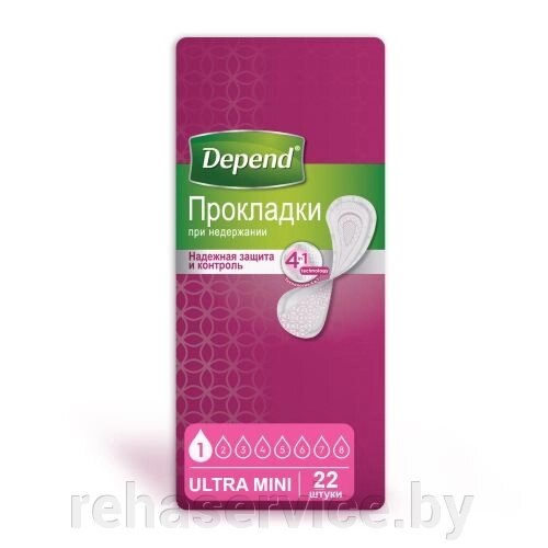 Прокладки Depend Ultra Mini для женщин, 22 шт от компании Магазин товаров для здоровья - Rehaservice - фото 1