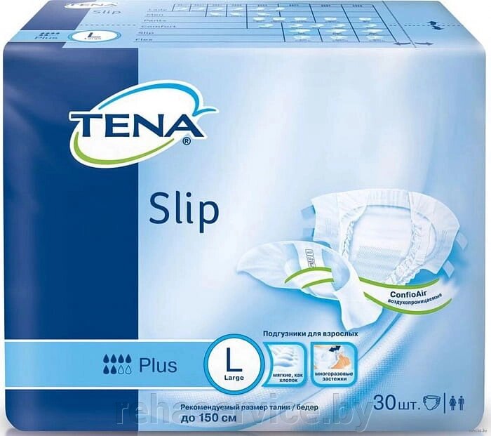 TENA Подгузники для взрослых Slip Plus Large 30 шт от компании Магазин товаров для здоровья - Rehaservice - фото 1