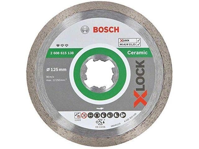 Алмазный круг 125х22,23 мм по керамике сплошн. X-LOCK Standard for Ceramic BOSCH ( сухая резка) от компании ЧТУП «АннаДекор» - фото 1