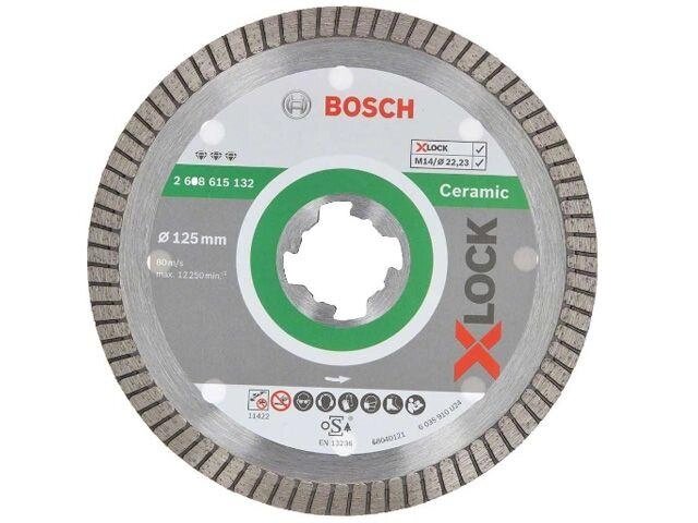 Алмазный круг 125х22 мм по керамике Turbo X-LOCK Best for Ceramic Extraclean BOSCH ( сухая резка) от компании ЧТУП «АннаДекор» - фото 1