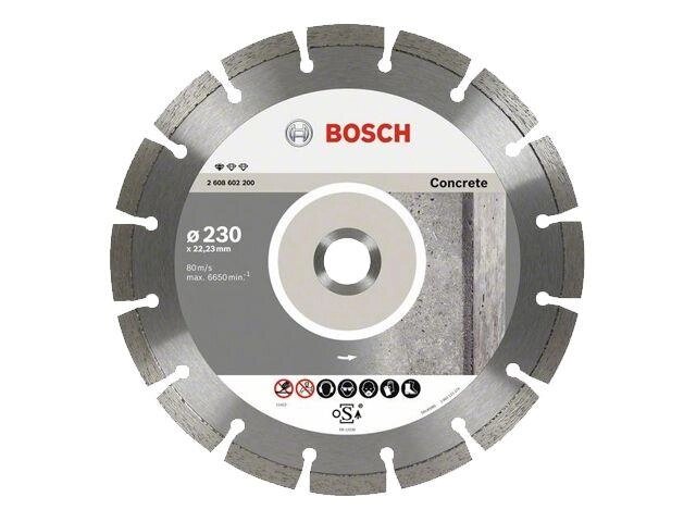 Алмазный круг 230х22,23 мм по бетону сегмент. Standard for Concrete BOSCH ( сухая резка) от компании ЧТУП «АннаДекор» - фото 1