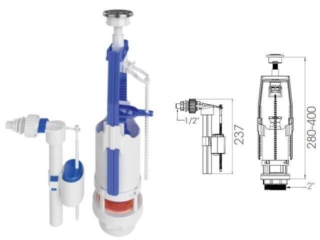 Арматура для смывного бачка универсальная с клапаном боковой подачи, AV Engineering от компании ЧТУП «АннаДекор» - фото 1