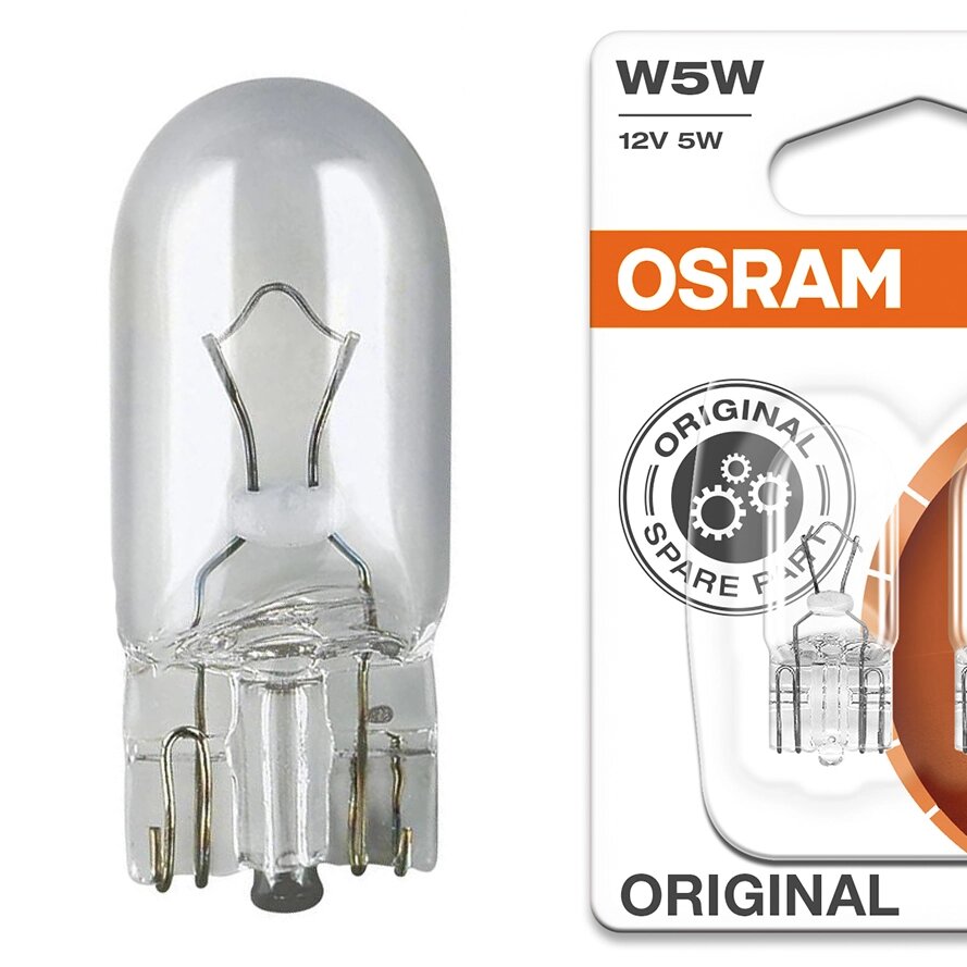 Авто лампа тип W5W 12V 5W, W2.1x9.5D, 2 шт в блистере OSRAM C10581071 от компании ЧТУП «АннаДекор» - фото 1