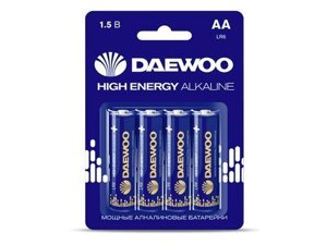 Батарейка AA LR6 1,5V alkaline BL-4шт daewoo HIGH energy