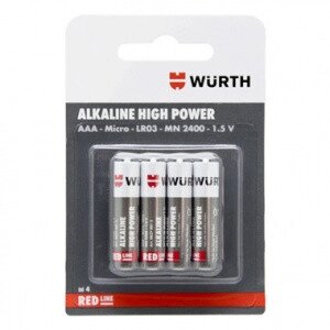 Батарейка ААА/LR03-1.5 V алкалиновые WURTH 08270012
