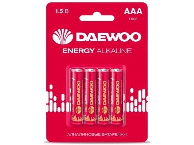 Батарейка AAA LR03 1,5V alkaline BL-4шт DAEWOO ENERGY от компании ЧТУП «АннаДекор» - фото 1