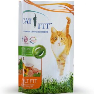 «CAT FIT» корм сухой для взрослых кошек (с птицей и овощами) . Фасовка: 0,4 кг