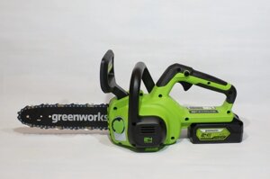 Цепная пила аккумуляторная Greenworks 24V, 25см, c 1хАКБ 2Ач и ЗУ