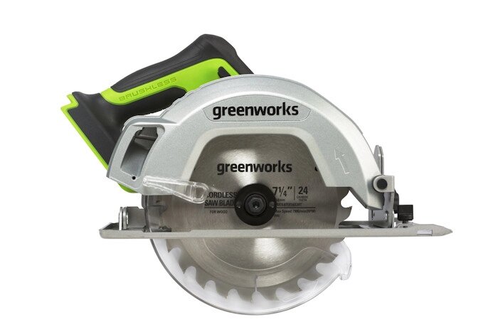 Циркулярная пила аккумуляторная Greenworks 24V, бесщеточная, без АКБ и ЗУGD24CS от компании ЧТУП «АннаДекор» - фото 1