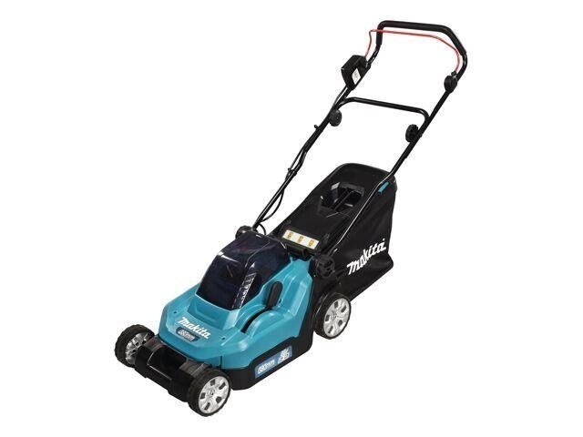 Газонокосилка аккумуляторная MAKITA LXT DLM 382 PM2 (18.0 В, 2 акк., 4.0 А/ч, Li-Ion, шир. 380 мм, выс. 25-75 от компании ЧТУП «АннаДекор» - фото 1