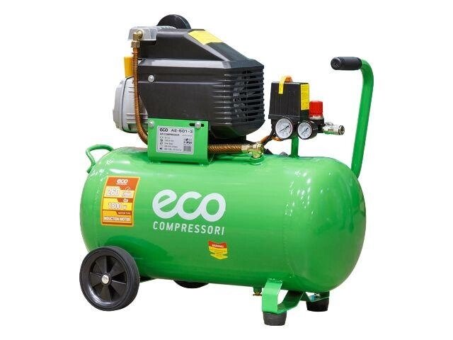 Компрессор ECO AE-501-3 коаксиальный (260 л/мин, 8 атм, коаксиальный, масляный, ресив. 50 л, 220 В, 1.80 кВт) от компании ЧТУП «АннаДекор» - фото 1