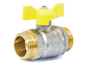 Кран шаровый 1/2" нар. нар. бабочка (ГАЗ) PN40, LD