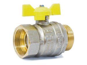 Кран шаровый 1/2" нар. вн. бабочка (ГАЗ) PN40, LD