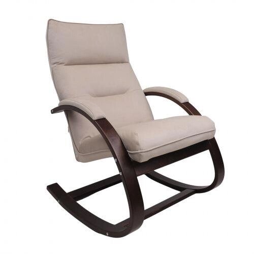 Кресло-качалка Leset Морено (Орех текстура, бежевый велюр V 18) от компании ЧТУП «АннаДекор» - фото 1