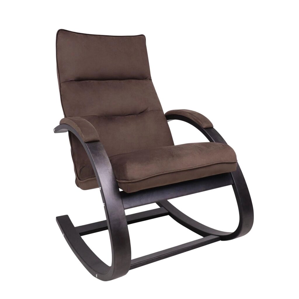 Кресло-качалка Leset Морено (Венге текстура, коричневый велюр V 23) от компании ЧТУП «АннаДекор» - фото 1