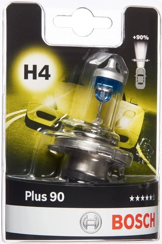 Лампа (H4) 60/55W 12V P43t галогенная Plus 90 блистер BOSCH 1987301077 от компании ЧТУП «АннаДекор» - фото 1