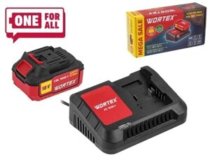 Набор аккумулятор 4 А*ч и зарядное устройство 1х2 А WORTEX ALL1 XLT в кор. SET (18.0 В, 4.0 А*ч, индикатор