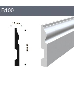 Напольный плинтус B100 98x13x2000 мм (ВхШхД) от компании ЧТУП «АннаДекор» - фото 1