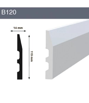 Напольный плинтус B120 119x14x2000 мм (ВхШхД) от компании ЧТУП «АннаДекор» - фото 1