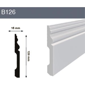 Напольный плинтус B126 126x16x2000 мм (ВхШхД) от компании ЧТУП «АннаДекор» - фото 1