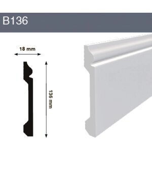Напольный плинтус B136 136x18x2000 мм (ВхШхД) от компании ЧТУП «АннаДекор» - фото 1