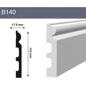 Напольный плинтус B140 140x17,5x2000 мм (ВхШхД) от компании ЧТУП «АннаДекор» - фото 1