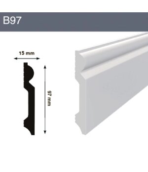 Напольный плинтус B97 97x15x2000 мм (ВхШхД) от компании ЧТУП «АннаДекор» - фото 1
