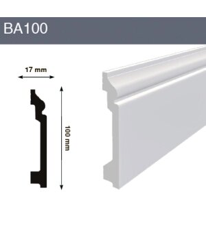 Напольный плинтус BA100 100x17x2000 мм (ВхШхД) от компании ЧТУП «АннаДекор» - фото 1