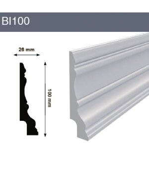 Напольный плинтус BI100 100x26x2000 мм (ВхШхД) от компании ЧТУП «АннаДекор» - фото 1