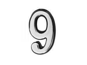 Цифра дверная АЛЛЮР пластик "9" хром (УЗК)