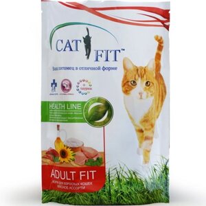 «CAT FIT» корм сухой для взрослых кошек (мясное ассорти) . Фасовка: 0,4 кг