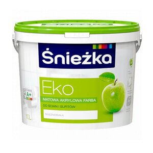 Краска интерьерная Sniezka Eko акриловая белая (3 л) для потолков и стен