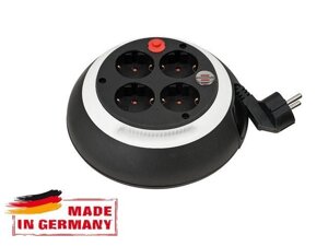 Удлинитель 3м на барабане (4 роз., 3.3кВт, с/з, ПВС) черно-белый Brennenstuhl Comfort-Line (провод 3х1,5мм2,