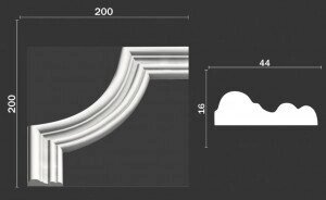C1-D400 Декоративный уголок гладкий (200*200*16мм)