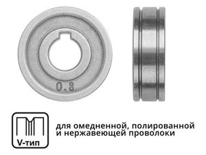 Ролик подающий ф 30/10 мм, шир. 10 мм, проволока ф 0,6-0,8 мм (V-тип) (для твердой проволоки: омедненная,