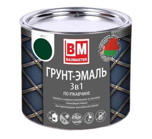 Грунт-эмаль по ржавчине 3 в 1 BAUMASTER черная RAL 9005 0,8 кг