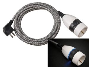 Удлинитель-шнур 3 м (1 роз., 3.3кВт, с/з, ПВС) Brennenstuhl Comfort-Line (цвет черно-белый, с/з - с