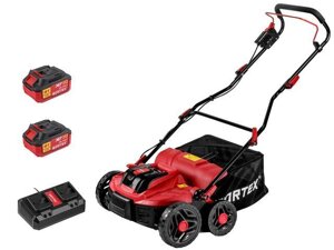 Аккум. аэратор-скарификатор WORTEX CAE 3736 ALL1 XLT SET БЕСЩЁТ. ДВИГ., 18В+18В, шир. 37 см (2 4Ач акб, зу, вал