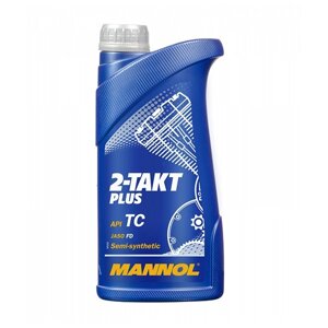 Масло моторное двухтактное полусинтетическое MANNOL 2-Takt Plus 7204 TC 1 л.