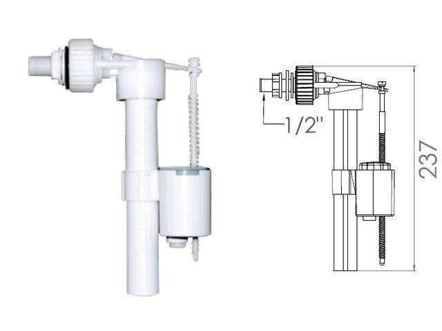 Поплавочный клапан  боковой подачи воды, 1/2, пл. резьба, AV Engineering от компании ЧТУП «АннаДекор» - фото 1