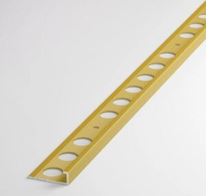 Профиль L-образный окантовочный для плитки ПК 01-6 золото люкс до 6мм длина 2700мм