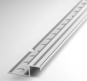Профиль окантовочный для ступеней ПУ 18 алюминий без покрытия до 12,5мм длина 2500мм