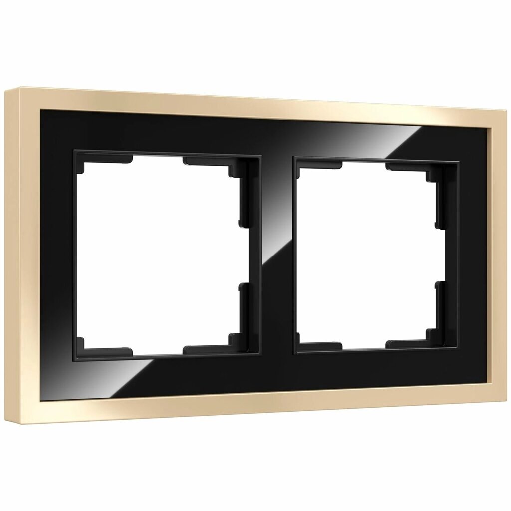 Рамка на 2 поста Baguette (черный/латунь) от компании ЧТУП «АннаДекор» - фото 1