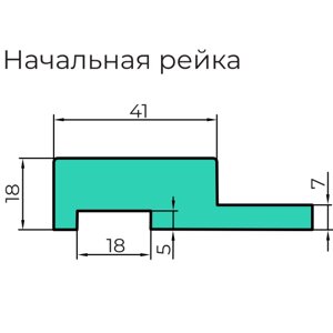 Реечная стеновая панель МДФ Ликорн черная матовая РП-1. Л. 18.2800 – левая начальная рейка 65*18*2800мм