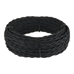 Ретро кабель витой 2х2,5 (черный) 50м