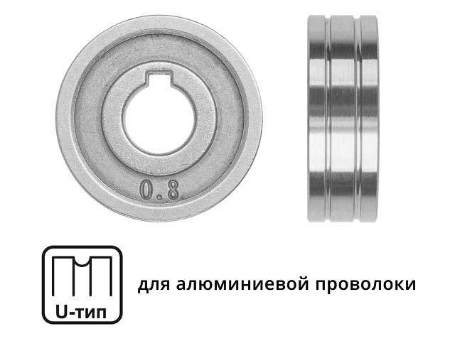 Ролик подающий ф 30/10 мм, шир. 10 мм, проволока ф 0,8-1,0 мм (U-тип) (для мягкой проволоки: алюминий) от компании ЧТУП «АннаДекор» - фото 1