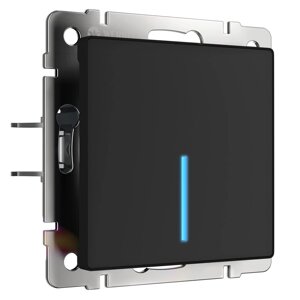 Сенсорный выключатель одноклавишный с подсветкой 1000Вт (черный матовый)