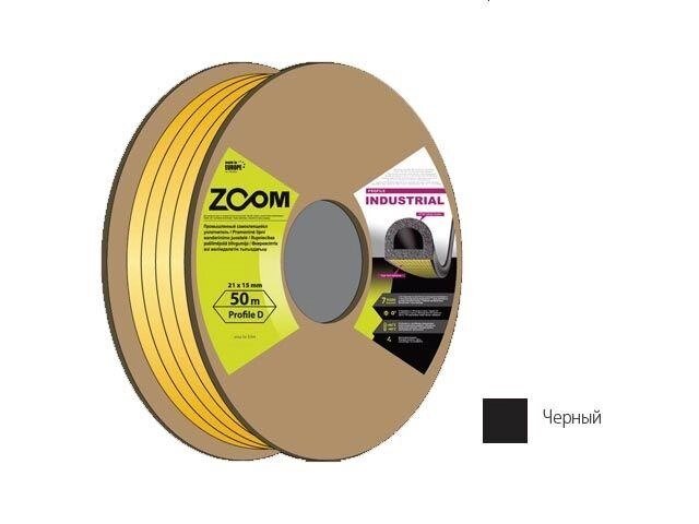 Уплотнитель гаражный "D" 21ммх17мм черный 50м ZOOM INDUSTIAL от компании ЧТУП «АннаДекор» - фото 1