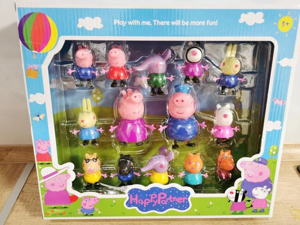 Детский набор игрушек "Семья Свинка Пеппа" Peppa Pig  (14 героев), арт. F-4-16/7940 от компании ИгрушкиТут - фото 1