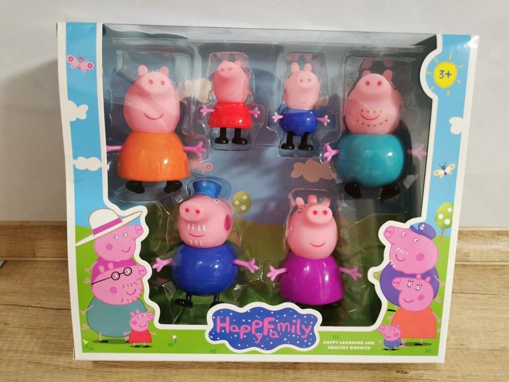 Детский набор игрушек "Семья Свинка Пеппа" Peppa Pig  (6 героев), арт. 1830 от компании ИгрушкиТут - фото 1